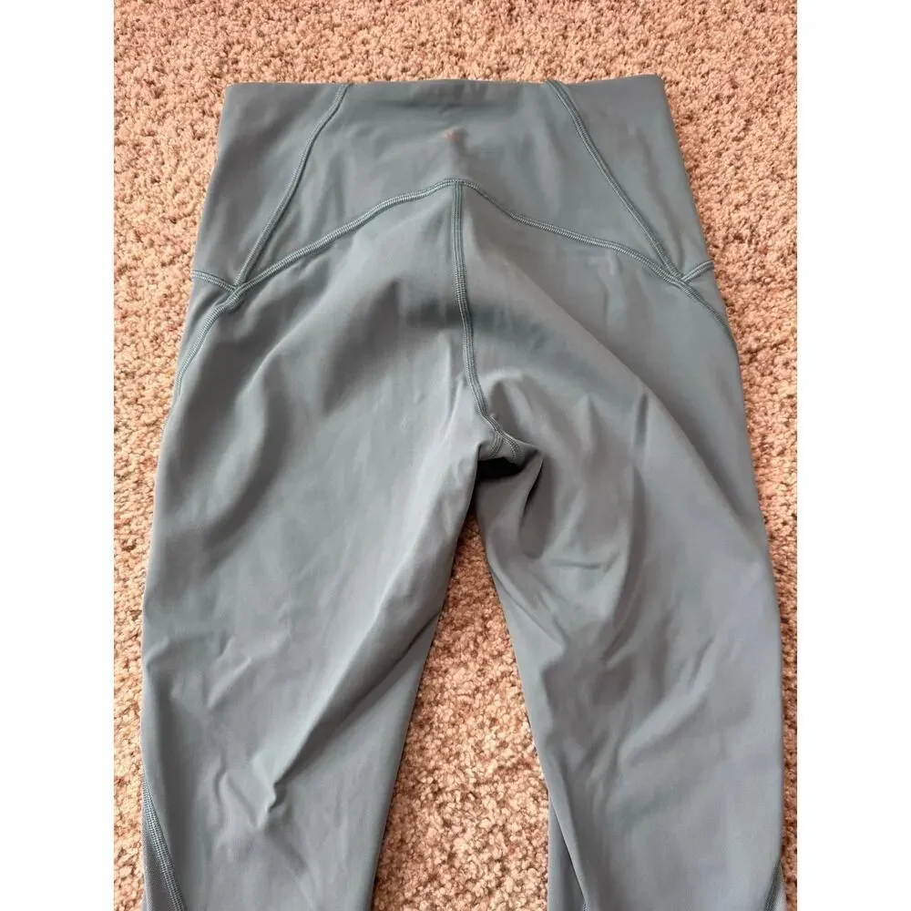 LULULEMON ALIGN No Line, High Rise Leggings, Green/Gray; size 6 - Picture 10 of 12